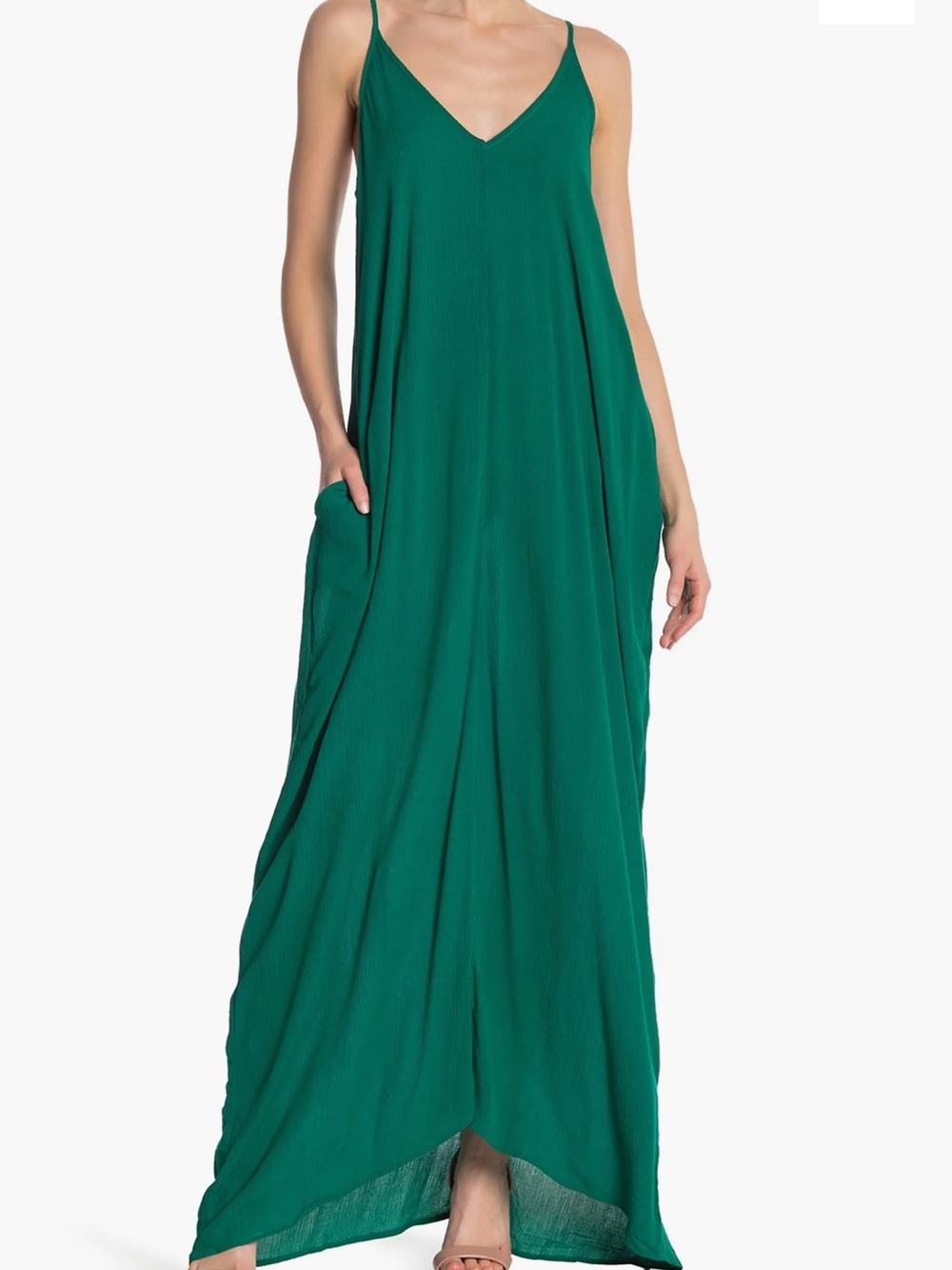 Lovestitch Teal Sleeveless V-Neck Maxi Dress